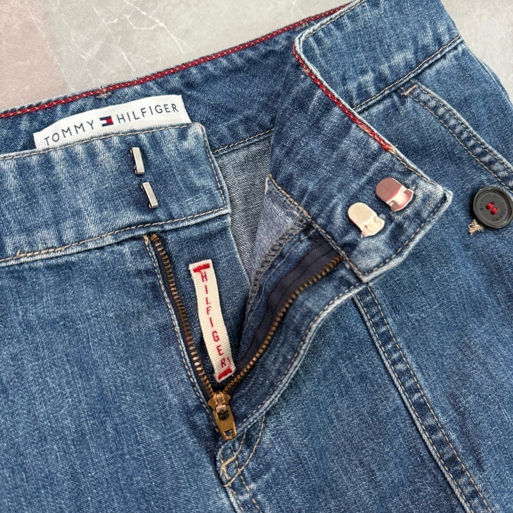 Women’s Vintage Tommy Hilfiger Jeans 100% Cotton Denim Skirt Size 6 Buttons Y2K - Picture 8 of 16